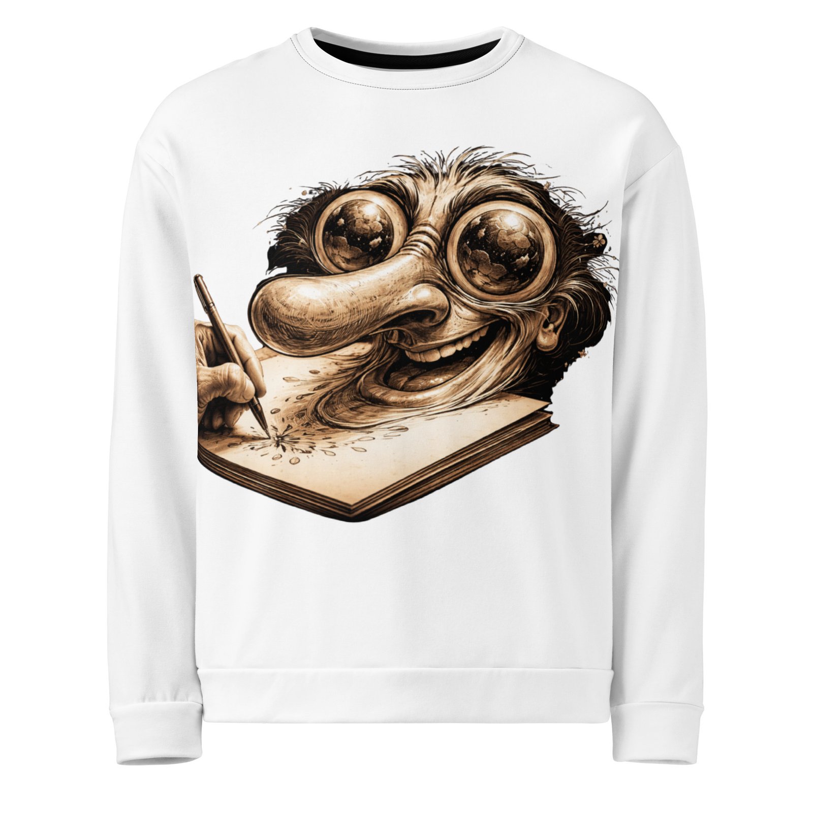 Męska bluza z motywem surrealistycznego szkicownika – bluza męska z artystyczną grafiką| Zarn.pl Męska bluza z motywem surrealistycznego szkicownika – bluza męska z artystyczną grafiką - obrazek 2