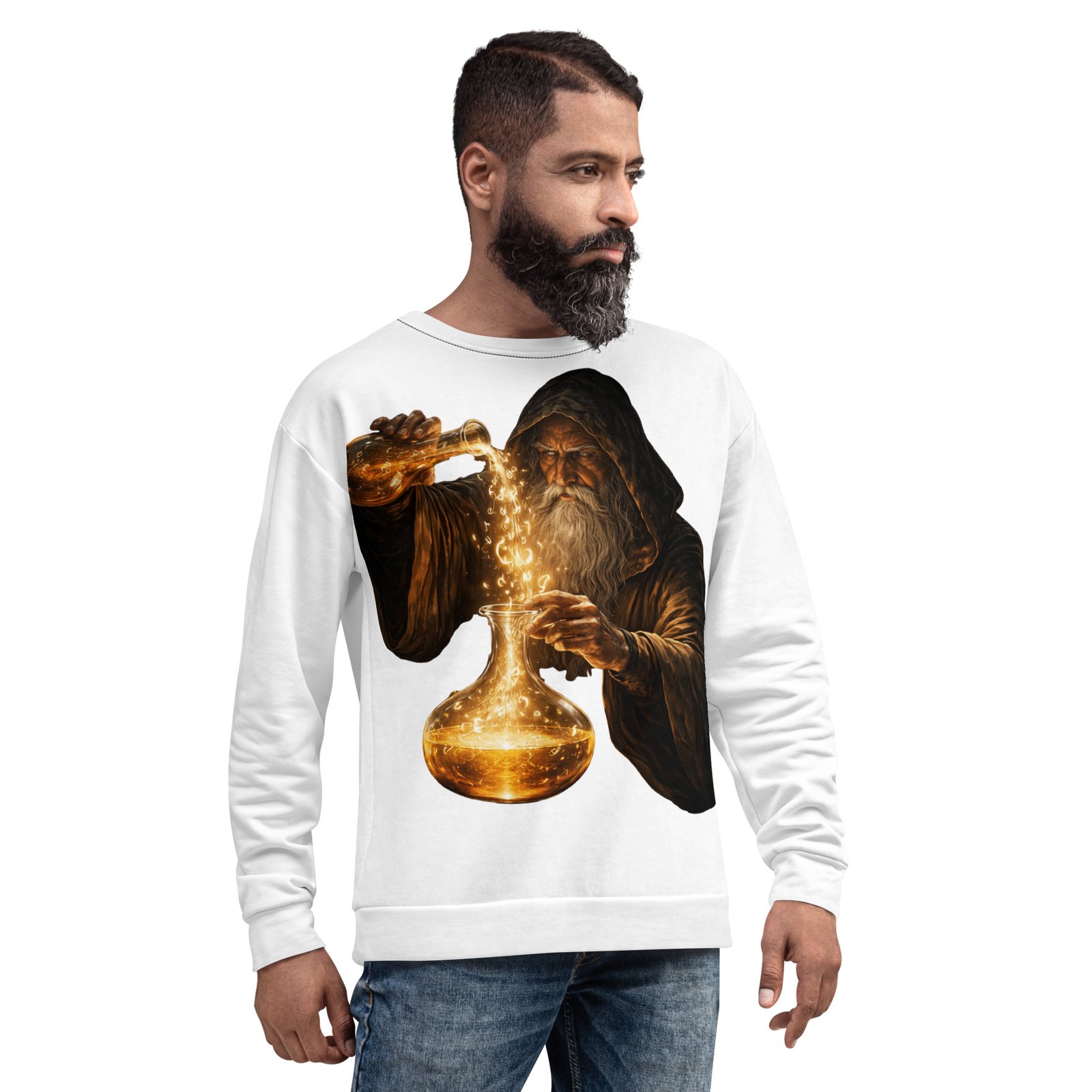 Męska bluza z motywem alchemika – bluza męska z magiczną grafiką| Zarn.pl bluza męska z motywem alchemika