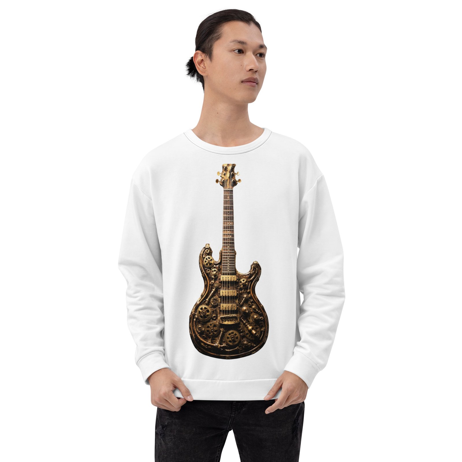 Męska bluza z grafiką gitary elektrycznej steampunk – bluza męska z gitarą elektryczną steampunk| Zarn.pl bluza męska z gitarą elektryczną steampunk