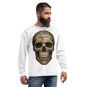 bluza męska z czaszką i motywem muzycznym