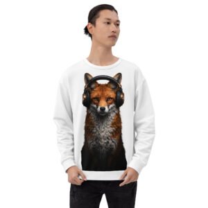 bluza męska z lisem w słuchawkach muzycznych