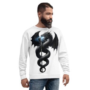 bluza męska ze smokiem i mikrofonem