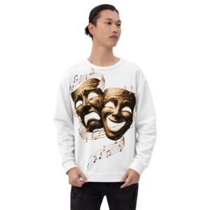 bluza męska z maskami teatralnymi i nutami