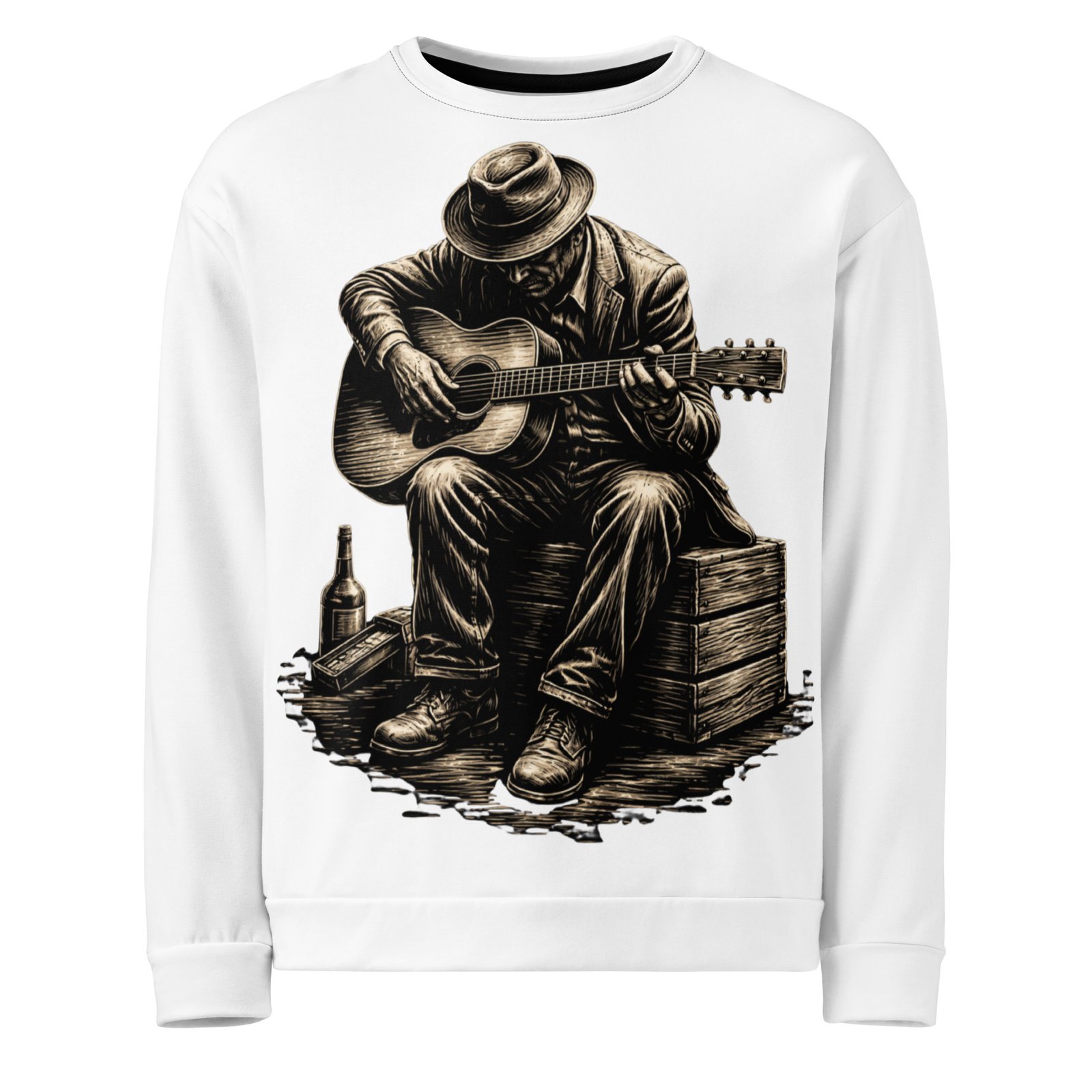 Męska bluza z grafiką gitarzysty bluesowego – bluza męska z gitarzystą bluesowym| Zarn.pl Męska bluza z grafiką gitarzysty bluesowego – bluza męska z gitarzystą bluesowym - obrazek 2