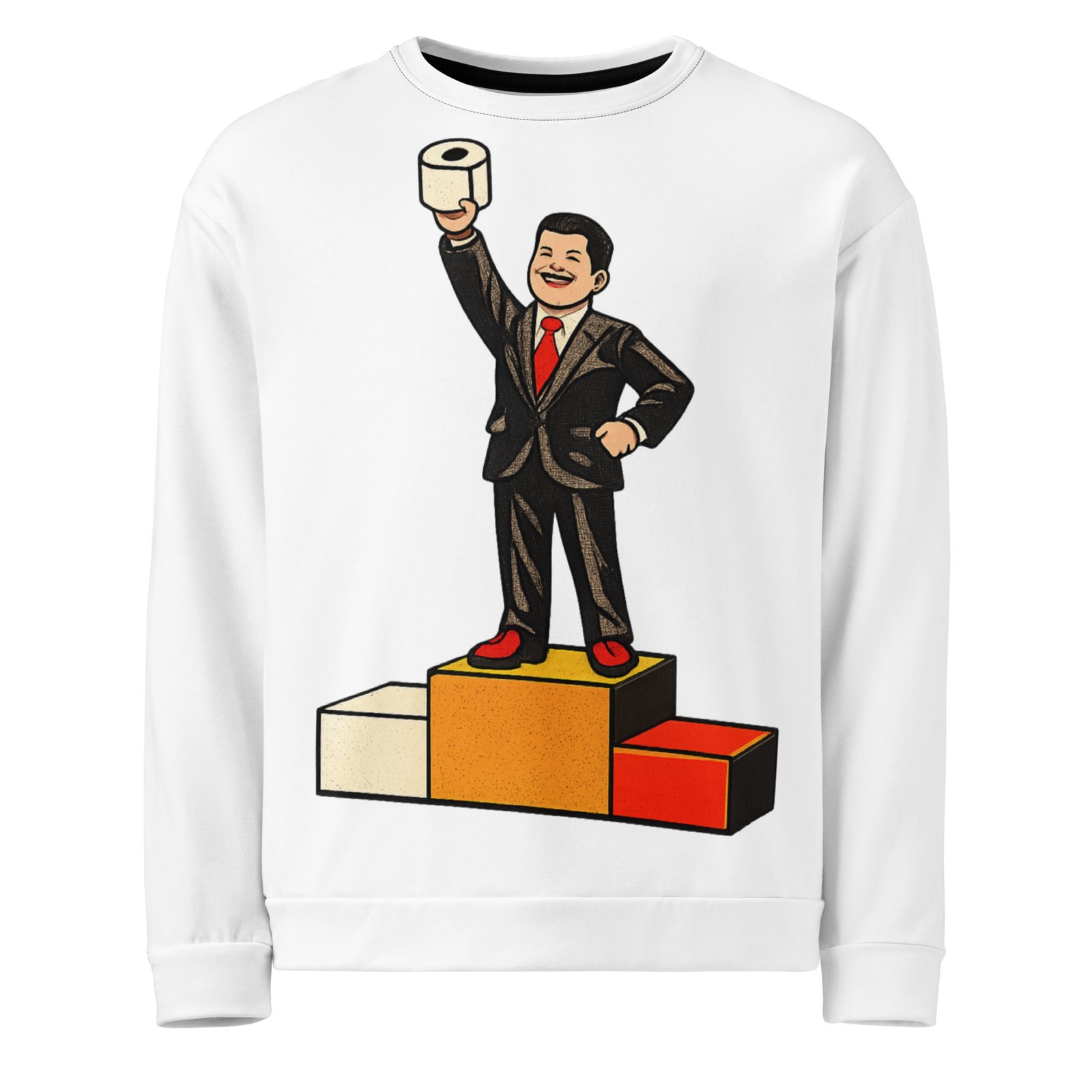 Męska bluza PRL z grafiką mężczyzny z papierem toaletowym – humorystyczna bluza retro| Zarn.pl Męska bluza PRL z grafiką mężczyzny z papierem toaletowym – humorystyczna bluza retro - obrazek 2