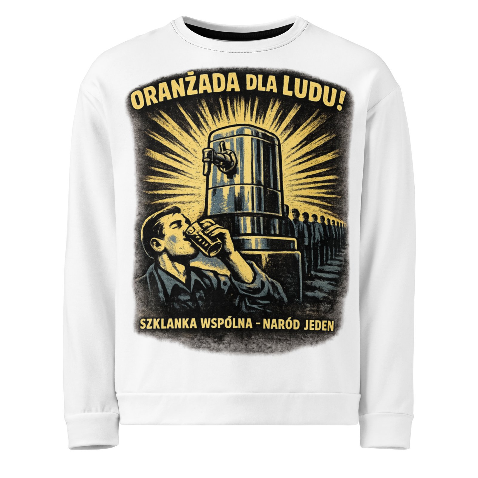 Męska bluza PRL „Oranżada dla ludu!” – bluza męska z humorystyczną grafiką retro| Zarn.pl Męska bluza PRL „Oranżada dla ludu!” – bluza męska z humorystyczną grafiką retro - obrazek 2