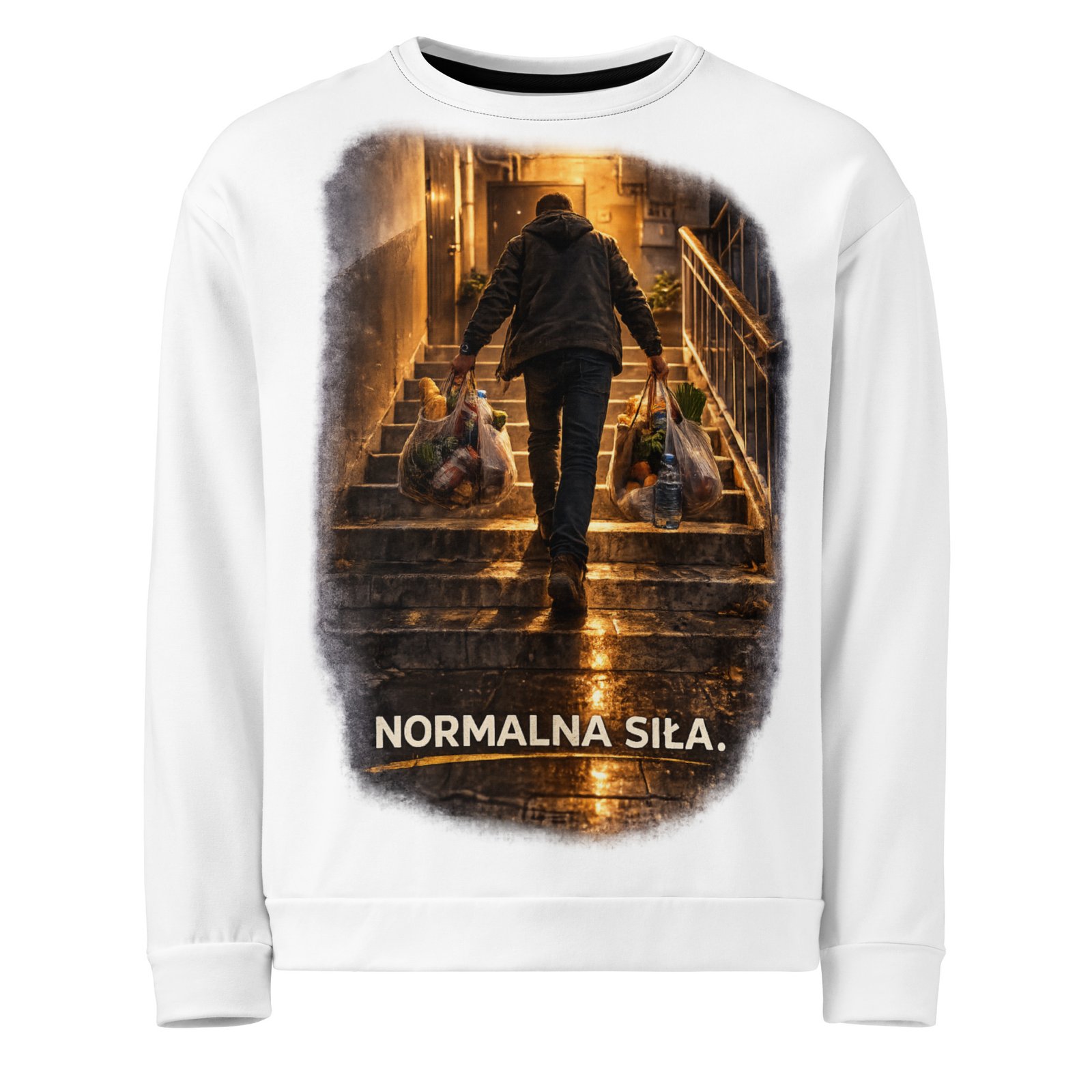 Męska bluza z grafiką „Normalna siła” – motywacja i codzienna wytrwałość| Zarn.pl Męska bluza z grafiką „Normalna siła” – motywacja i codzienna wytrwałość - obrazek 2