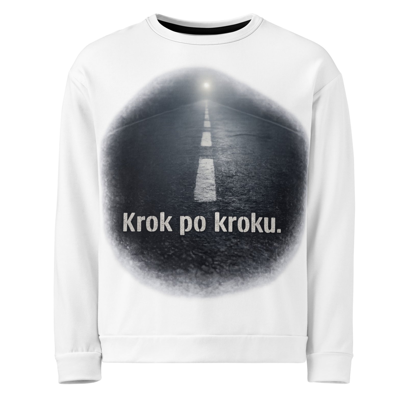 Męska bluza z grafiką „Krok po kroku.” – bluza męska motywacyjna z drogą| Zarn.pl Męska bluza z grafiką „Krok po kroku.” – bluza męska motywacyjna z drogą - obrazek 2