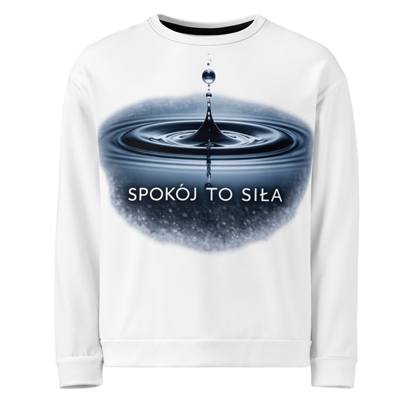 Męska bluza z grafiką „Spokój to siła” – bluza męska motywacyjna z kroplą wody| Zarn.pl Męska bluza z grafiką „Spokój to siła” – bluza męska motywacyjna z kroplą wody - obrazek 2