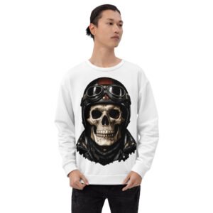 bluza z grafiką czaszki motocyklisty w kasku