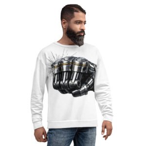 bluza męska z grafiką pięści z tłoków silnika