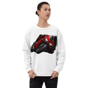 bluza męska z grafiką motocykla sportowego w głębokim złożeniu