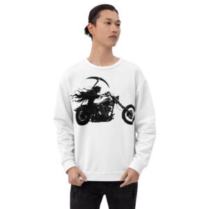 męska bluza z grafiką Ponurego Żniwiarza na motocyklu chopper