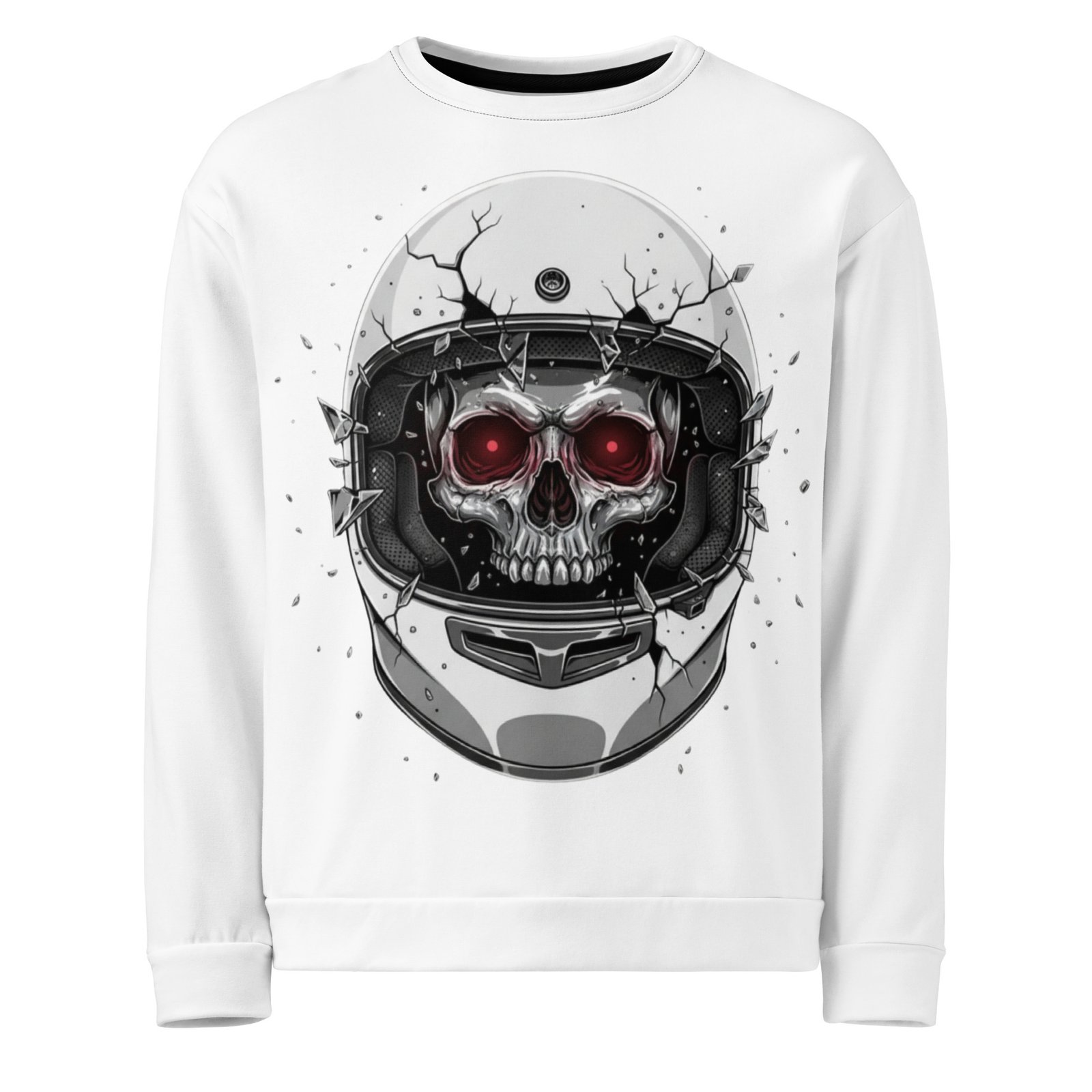 Bluza męska z grafiką czaszki w kasku motocyklowym| Zarn.pl Bluza męska z grafiką czaszki w kasku motocyklowym - obrazek 2