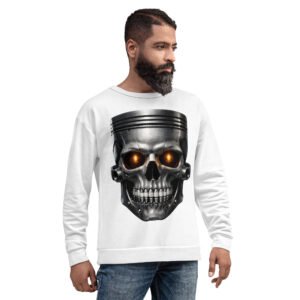 Start| Zarn.pl bluza męska z grafiką metalowej czaszki z tłokiem silnika