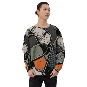 męska bluza z grafiką deskorolek streetwear