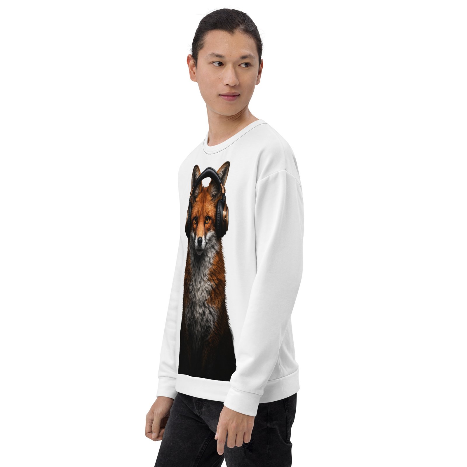 Męska bluza z grafiką lisa w słuchawkach – bluza męska z lisem w słuchawkach muzycznych| Zarn.pl Męska bluza z grafiką lisa w słuchawkach – bluza męska z lisem w słuchawkach muzycznych - obrazek 7