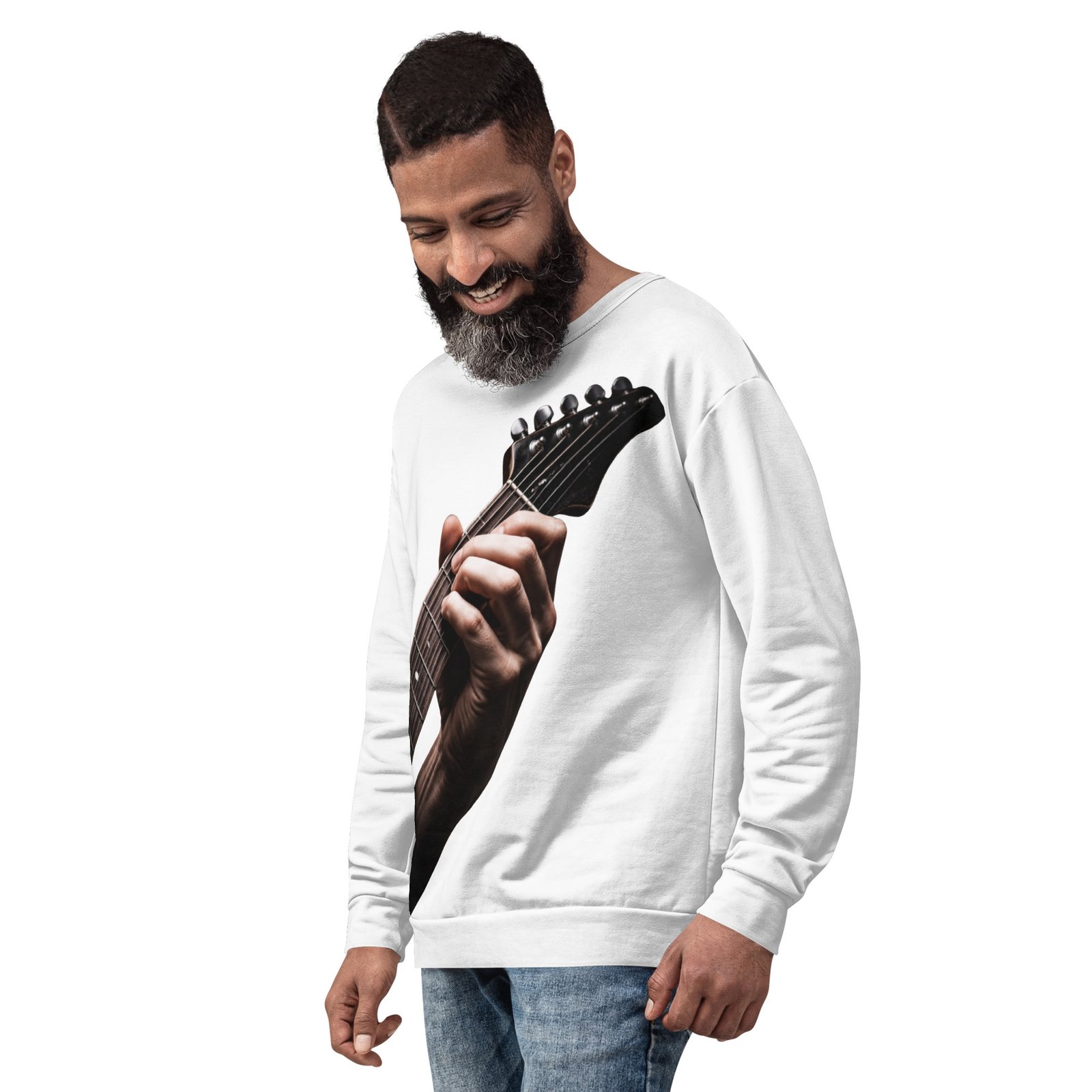 Męska bluza z grafiką dłoni na gryfie gitary – bluza męska z dłonią grającą na gitarze elektrycznej| Zarn.pl Męska bluza z grafiką dłoni na gryfie gitary – bluza męska z dłonią grającą na gitarze elektrycznej - obrazek 8