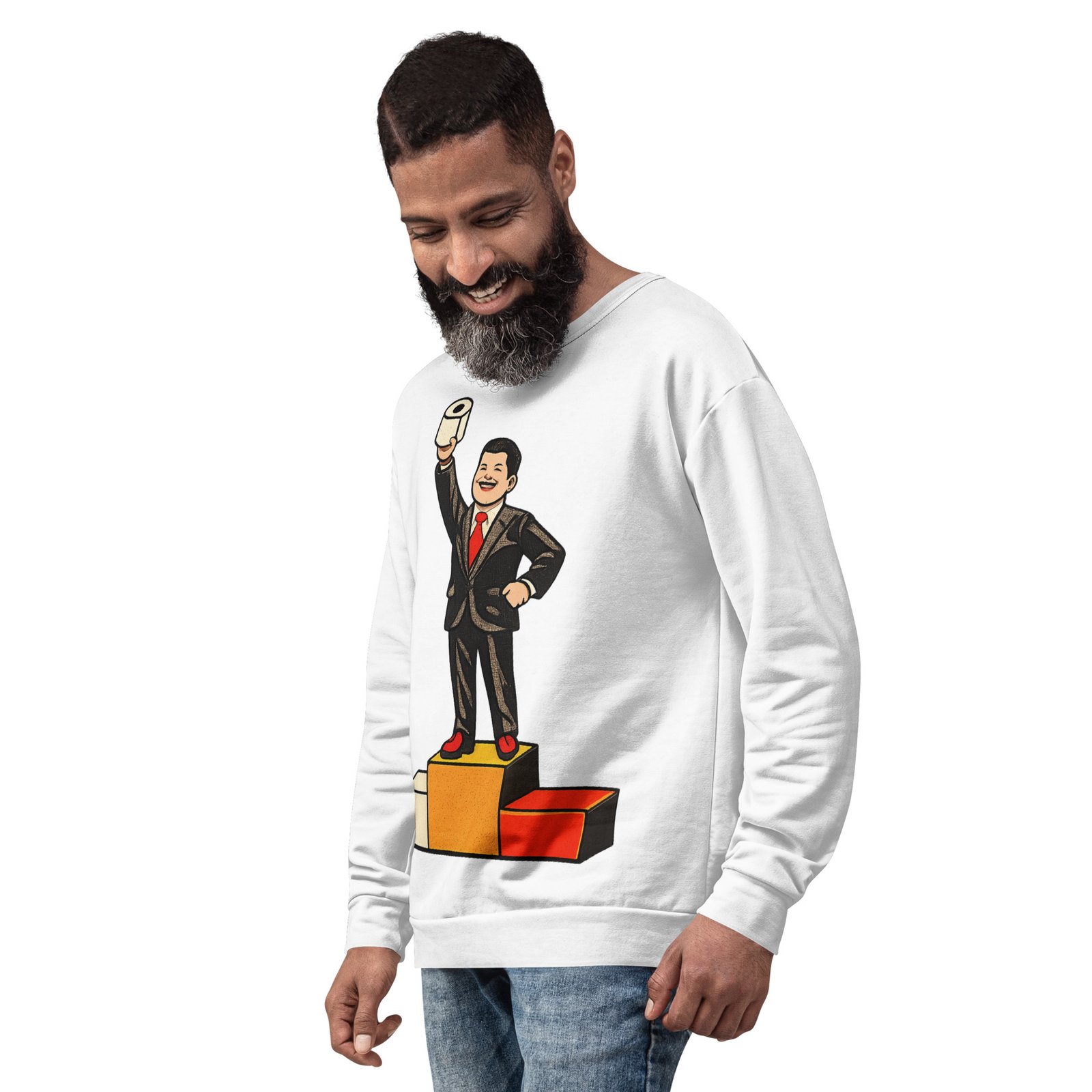 Męska bluza PRL z grafiką mężczyzny z papierem toaletowym – humorystyczna bluza retro| Zarn.pl Męska bluza PRL z grafiką mężczyzny z papierem toaletowym – humorystyczna bluza retro - obrazek 8