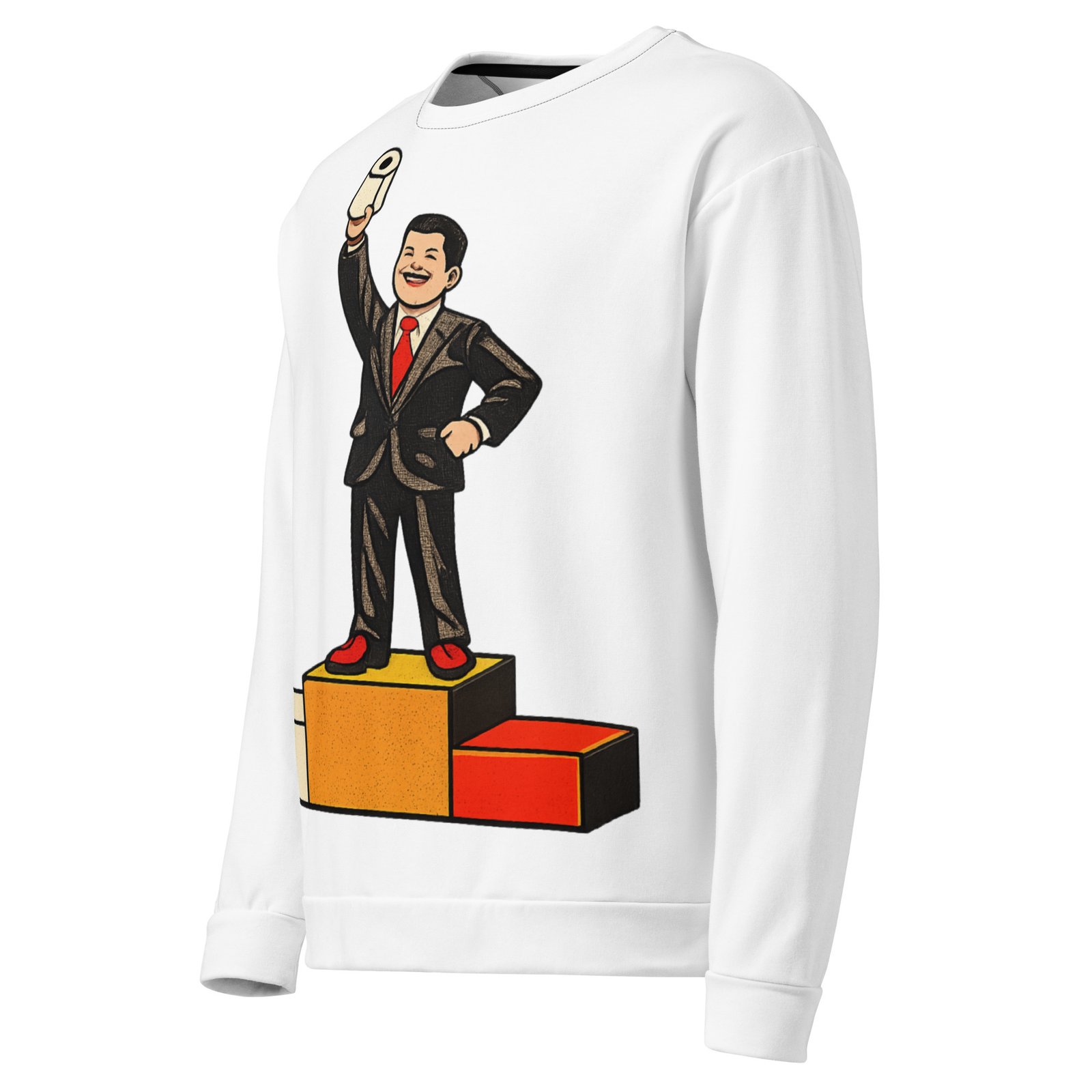 Męska bluza PRL z grafiką mężczyzny z papierem toaletowym – humorystyczna bluza retro| Zarn.pl Męska bluza PRL z grafiką mężczyzny z papierem toaletowym – humorystyczna bluza retro - obrazek 4