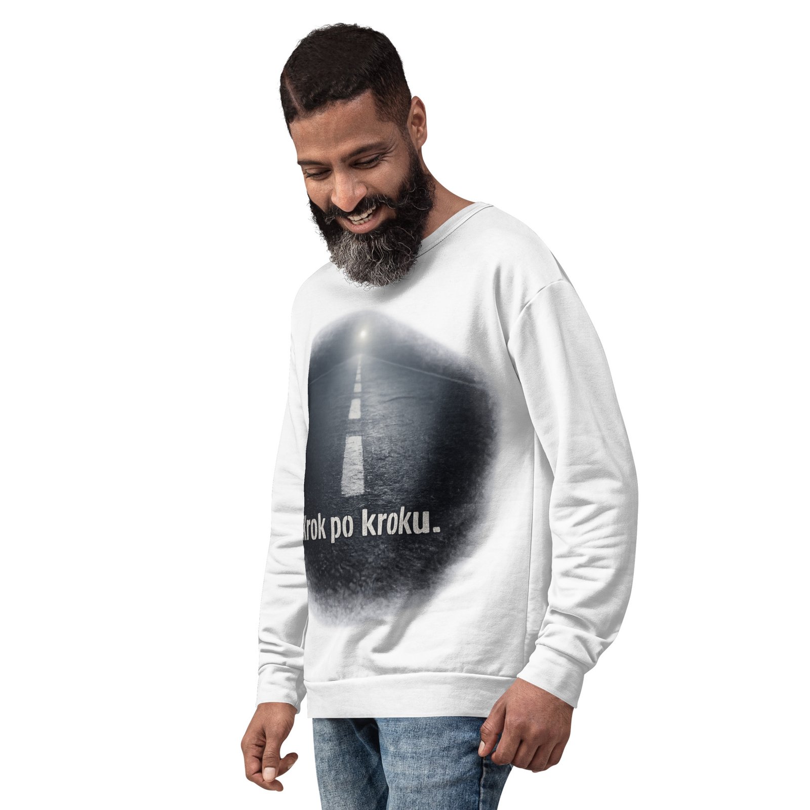 Męska bluza z grafiką „Krok po kroku.” – bluza męska motywacyjna z drogą| Zarn.pl Męska bluza z grafiką „Krok po kroku.” – bluza męska motywacyjna z drogą - obrazek 8