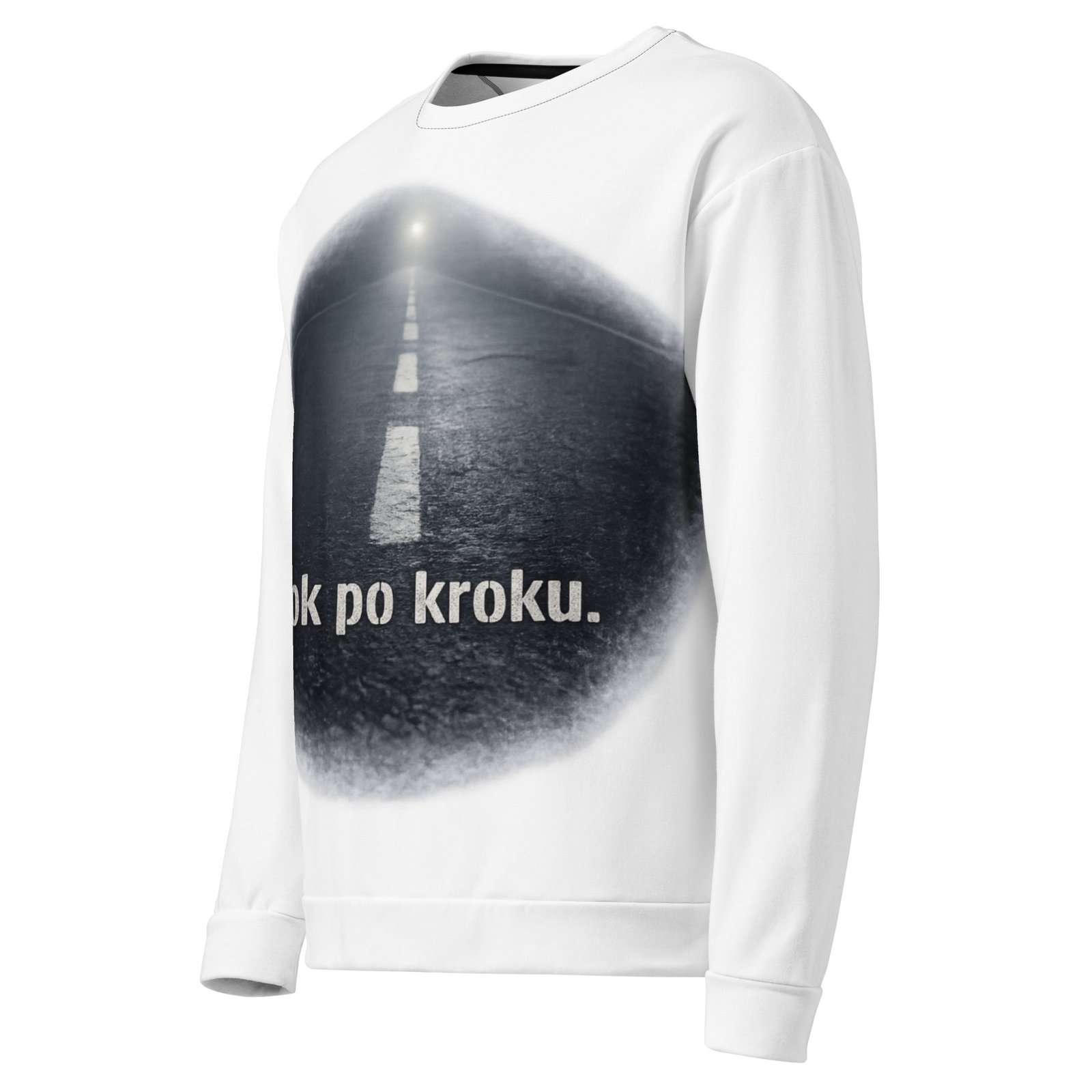 Męska bluza z grafiką „Krok po kroku.” – bluza męska motywacyjna z drogą| Zarn.pl Męska bluza z grafiką „Krok po kroku.” – bluza męska motywacyjna z drogą - obrazek 4