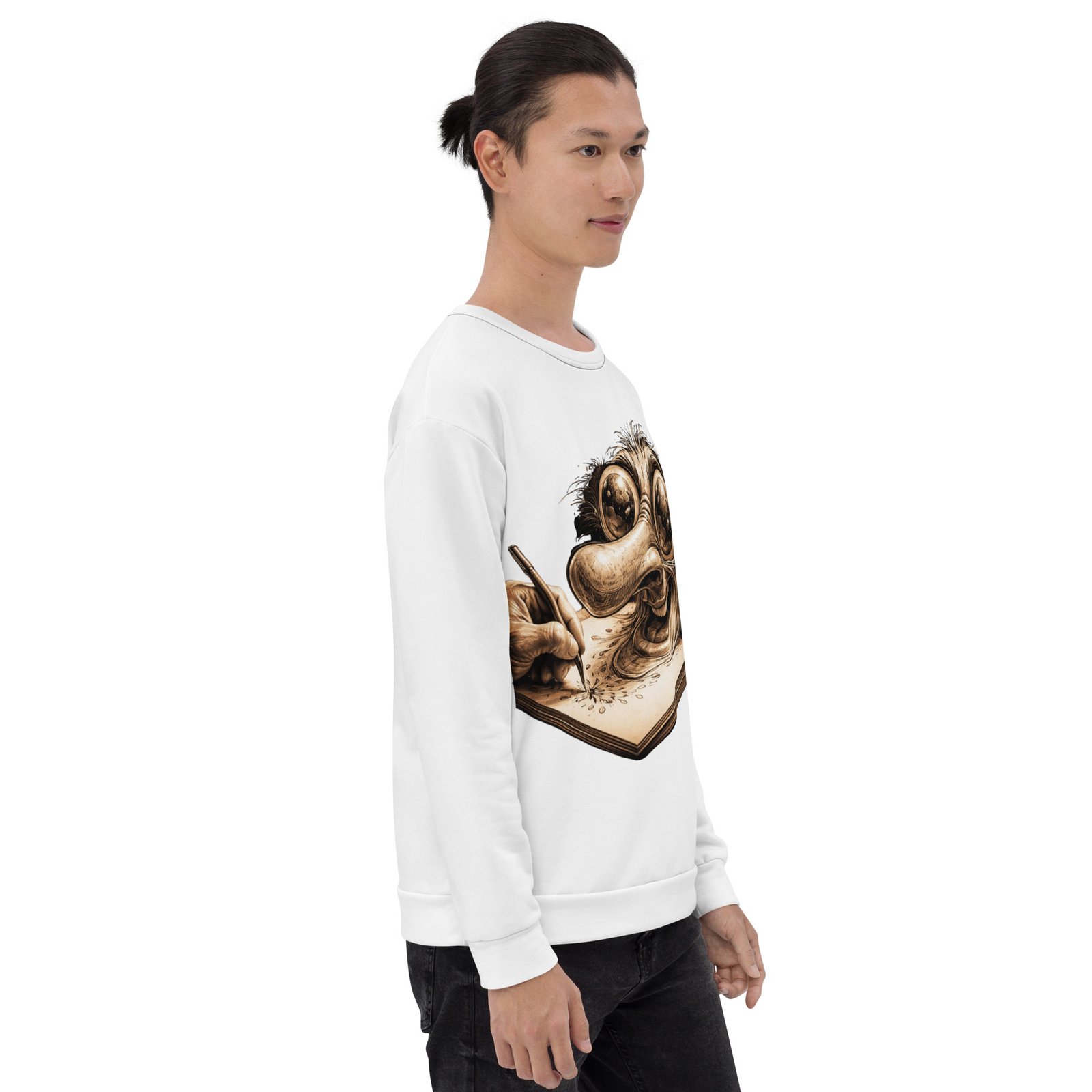 Męska bluza z motywem surrealistycznego szkicownika – bluza męska z artystyczną grafiką| Zarn.pl Męska bluza z motywem surrealistycznego szkicownika – bluza męska z artystyczną grafiką - obrazek 8