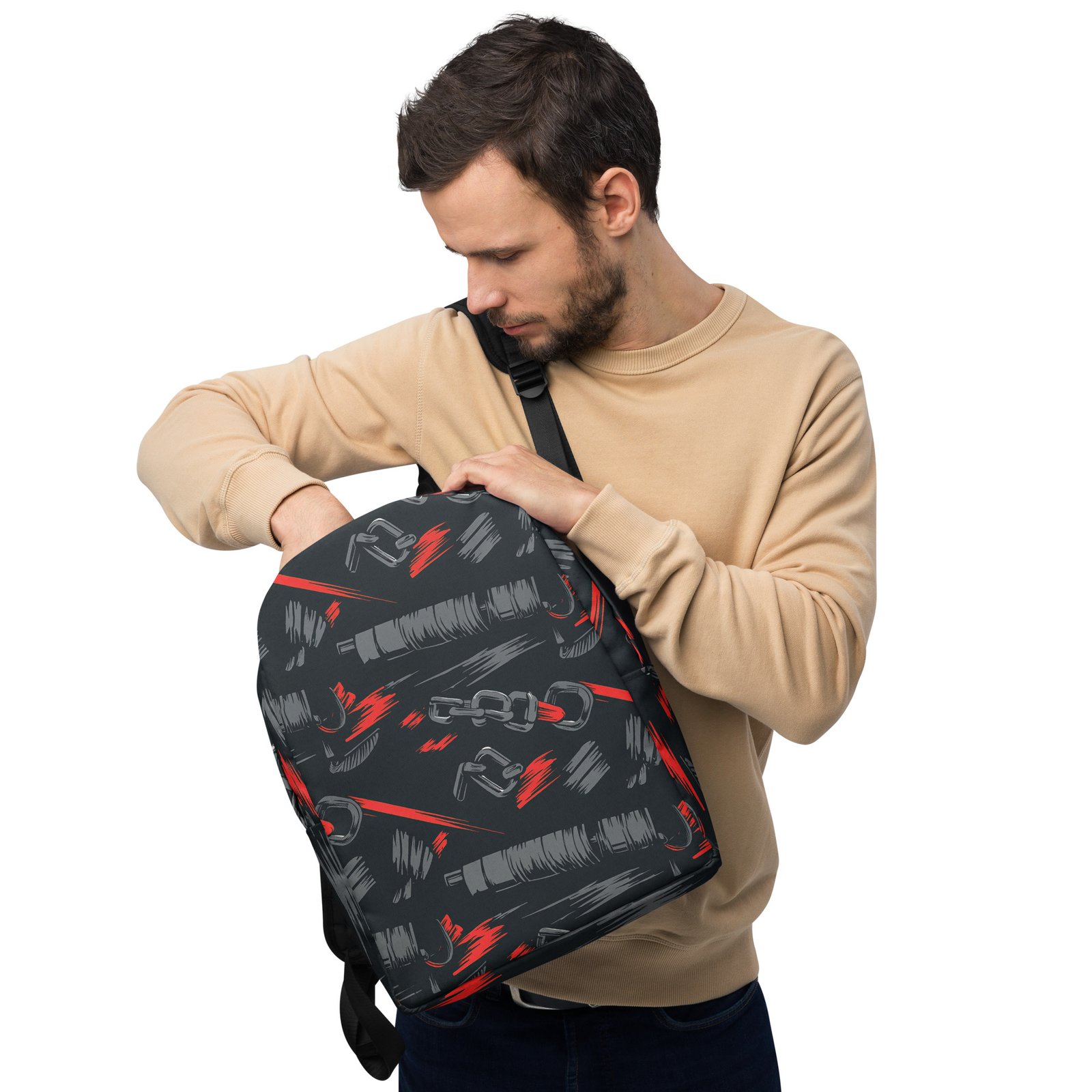 Plecak outdoor z motywem sprzętu wspinaczkowego| Zarn.pl Plecak outdoor z motywem sprzętu wspinaczkowego - obrazek 6