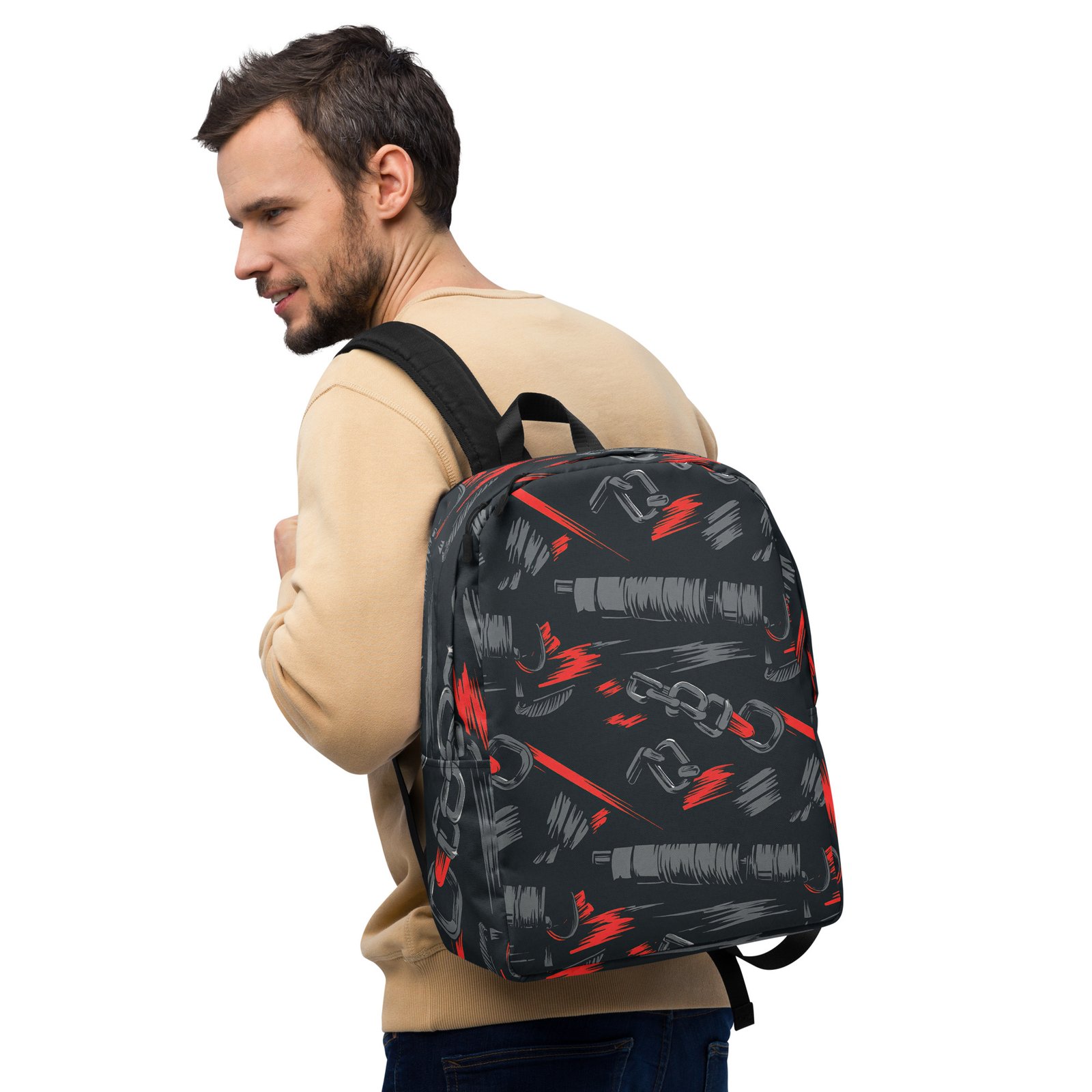 Plecak outdoor z motywem sprzętu wspinaczkowego| Zarn.pl Plecak outdoor z motywem sprzętu wspinaczkowego - obrazek 7