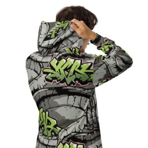 męska bluza z grafiką graffiti i betonowego muru