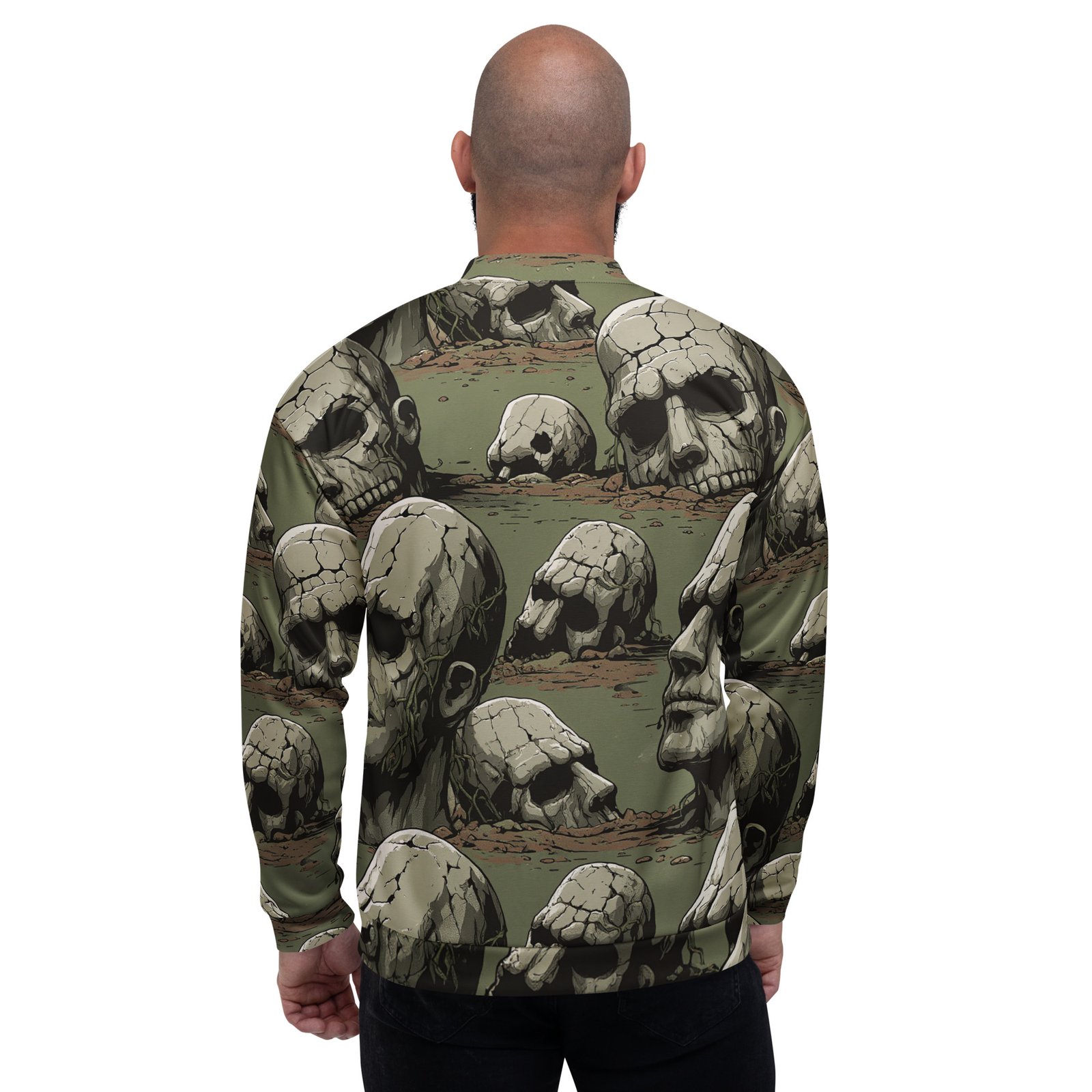 Męska bluza bomber z grafiką czaszek w postapokaliptycznym stylu| Zarn.pl Męska bluza bomber z grafiką czaszek w postapokaliptycznym stylu - obrazek 7