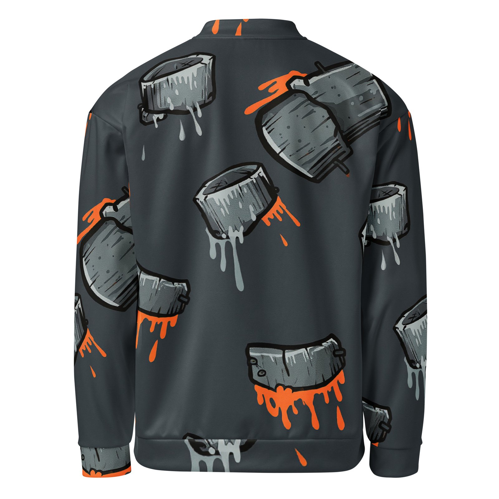 Męska bluza bomber z grafiką tasaków i farby w stylu graffiti| Zarn.pl Męska bluza bomber z grafiką tasaków i farby w stylu graffiti - obrazek 3