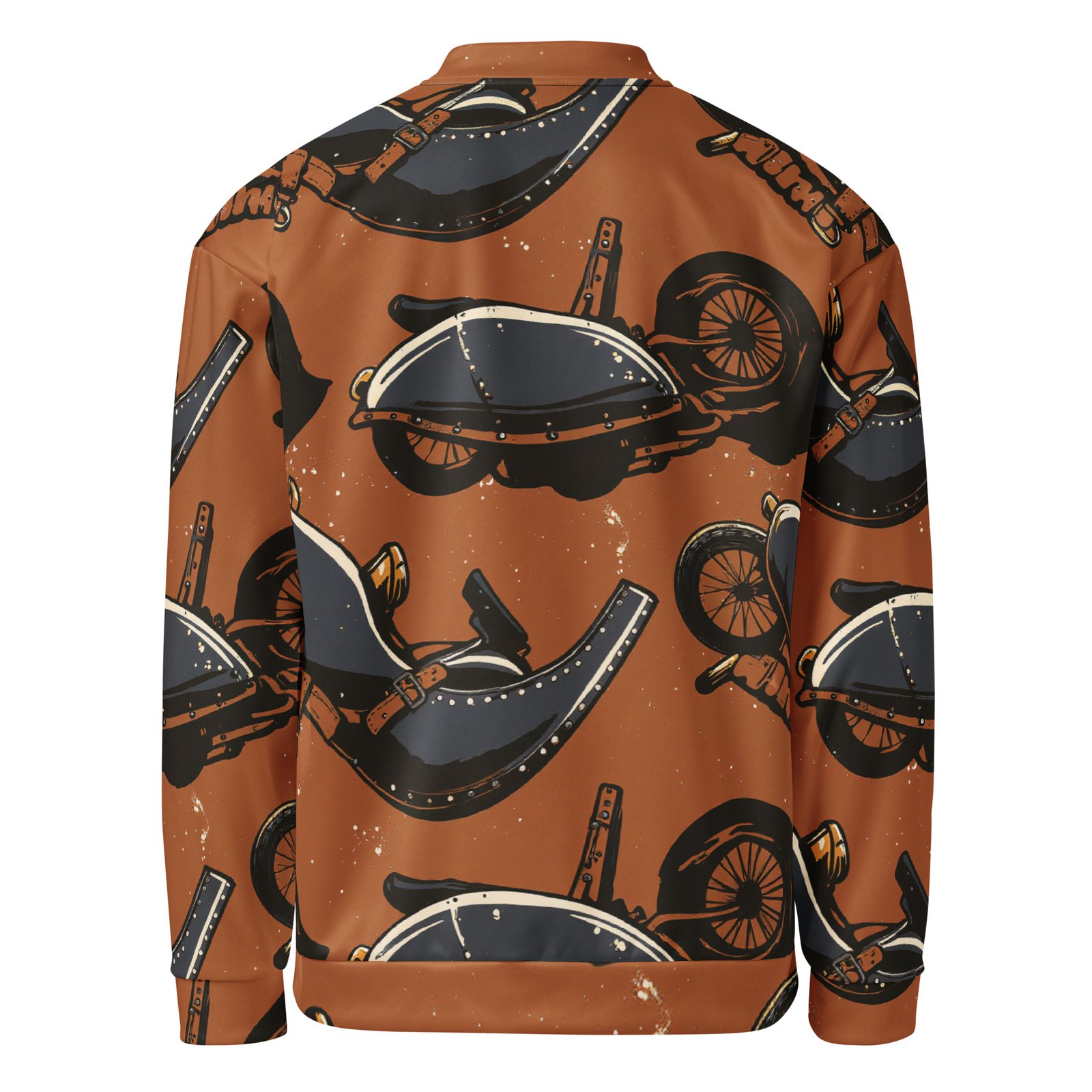 Męska bluza bomber z grafiką klasycznych motocykli w stylu vintage| Zarn.pl Męska bluza bomber z grafiką klasycznych motocykli w stylu vintage - obrazek 3