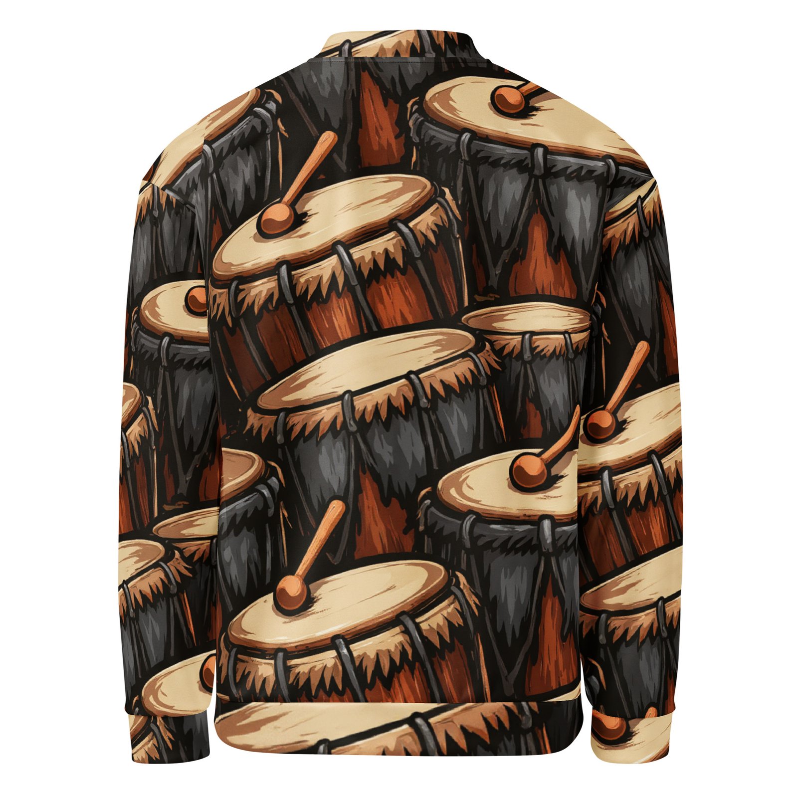 Męska bluza bomber z grafiką afrykańskich bębnów| Zarn.pl Męska bluza bomber z grafiką afrykańskich bębnów - obrazek 3