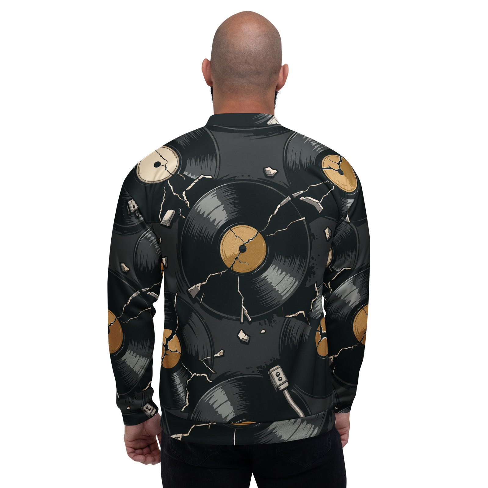 Męska bluza bomber z grafiką płyt winylowych| Zarn.pl Męska bluza bomber z grafiką płyt winylowych - obrazek 7