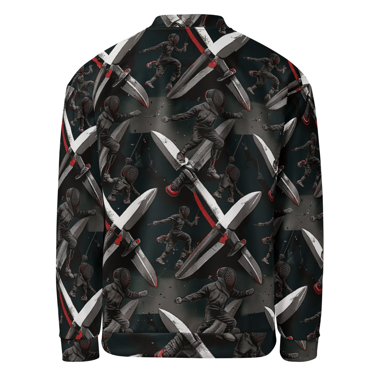 Męska bluza bomber z grafiką szermierzy i ozdobnych ostrzy| Zarn.pl Męska bluza bomber z grafiką szermierzy i ozdobnych ostrzy - obrazek 3