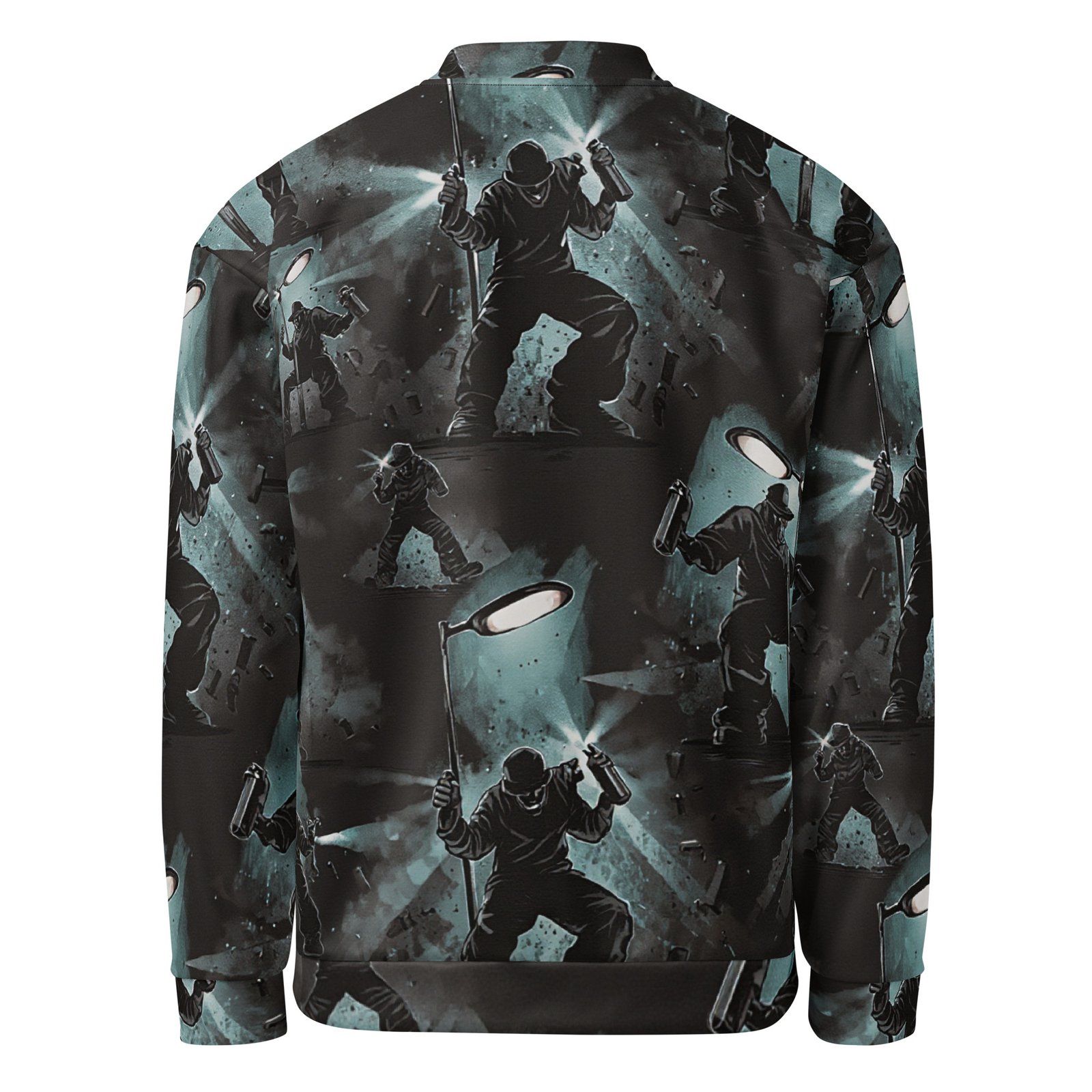 Męska bluza bomber z grafiką street art nocnego graffiti| Zarn.pl Męska bluza bomber z grafiką street art nocnego graffiti - obrazek 3