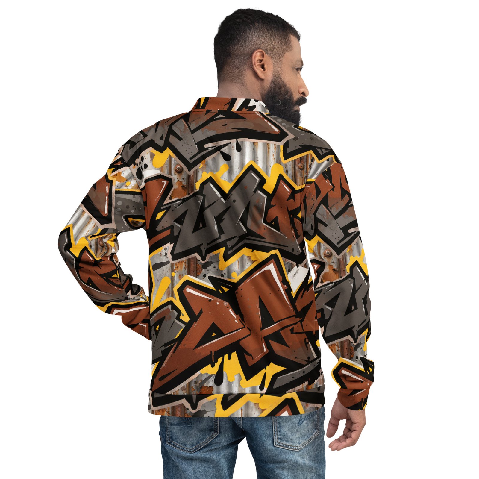 Męska bluza bomber z graffiti w stylu urban| Zarn.pl Męska bluza bomber z graffiti w stylu urban - obrazek 6