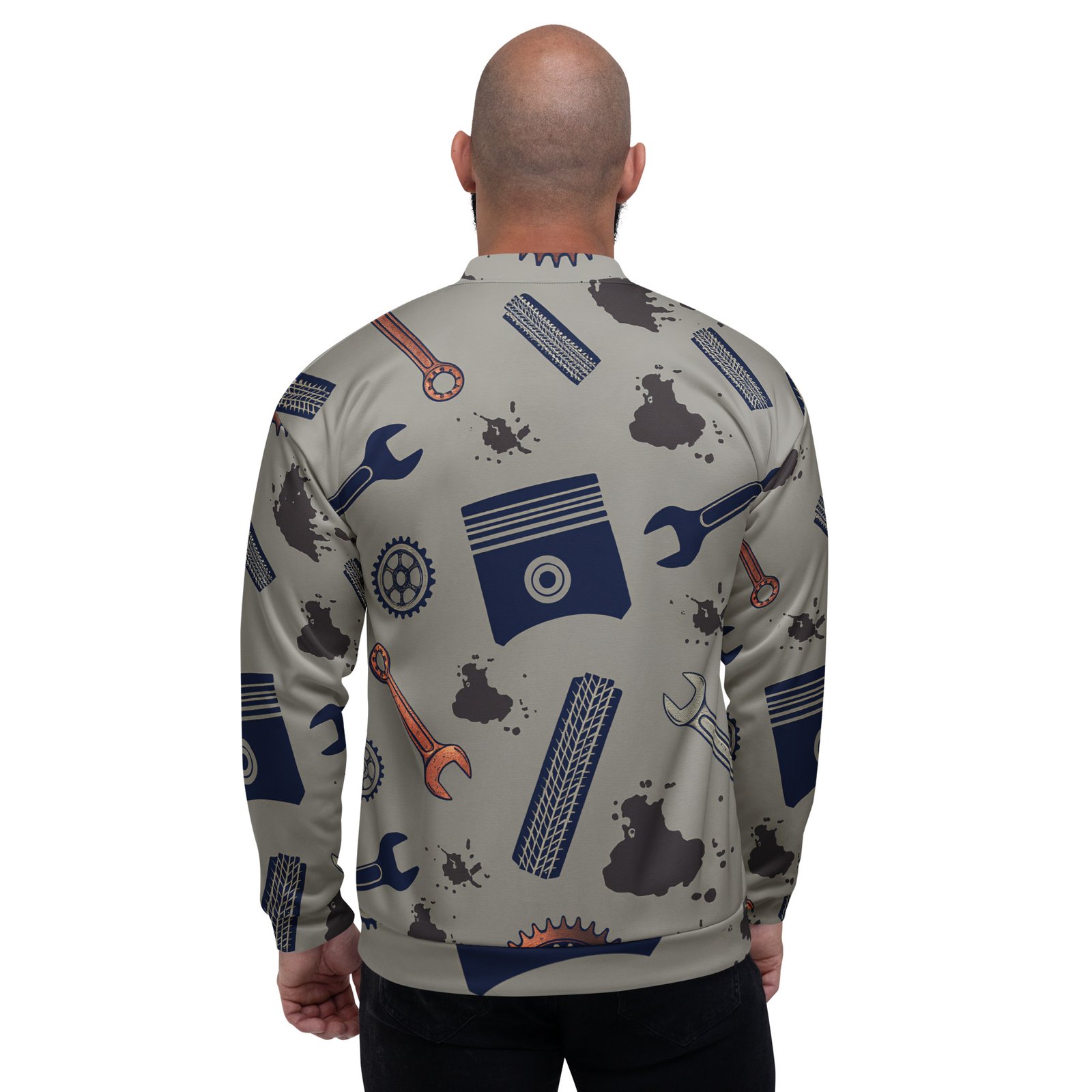 Męska bluza bomber z motywem narzędzi mechanicznych| Zarn.pl Męska bluza bomber z motywem narzędzi mechanicznych - obrazek 6