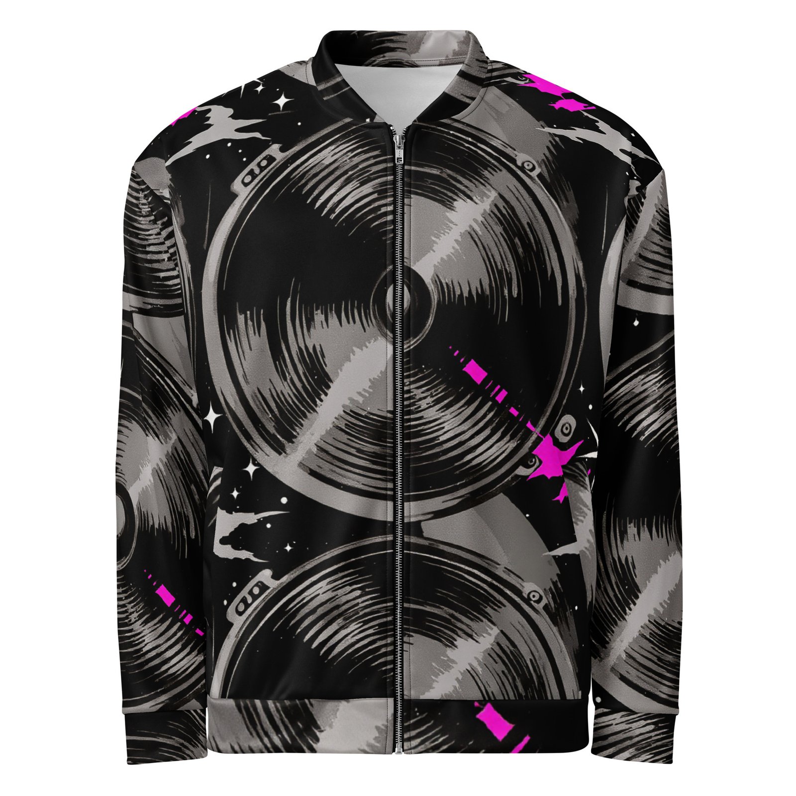 Męska bluza bomber z grafiką głośników audio| Zarn.pl Męska bluza bomber z grafiką głośników audio - obrazek 2