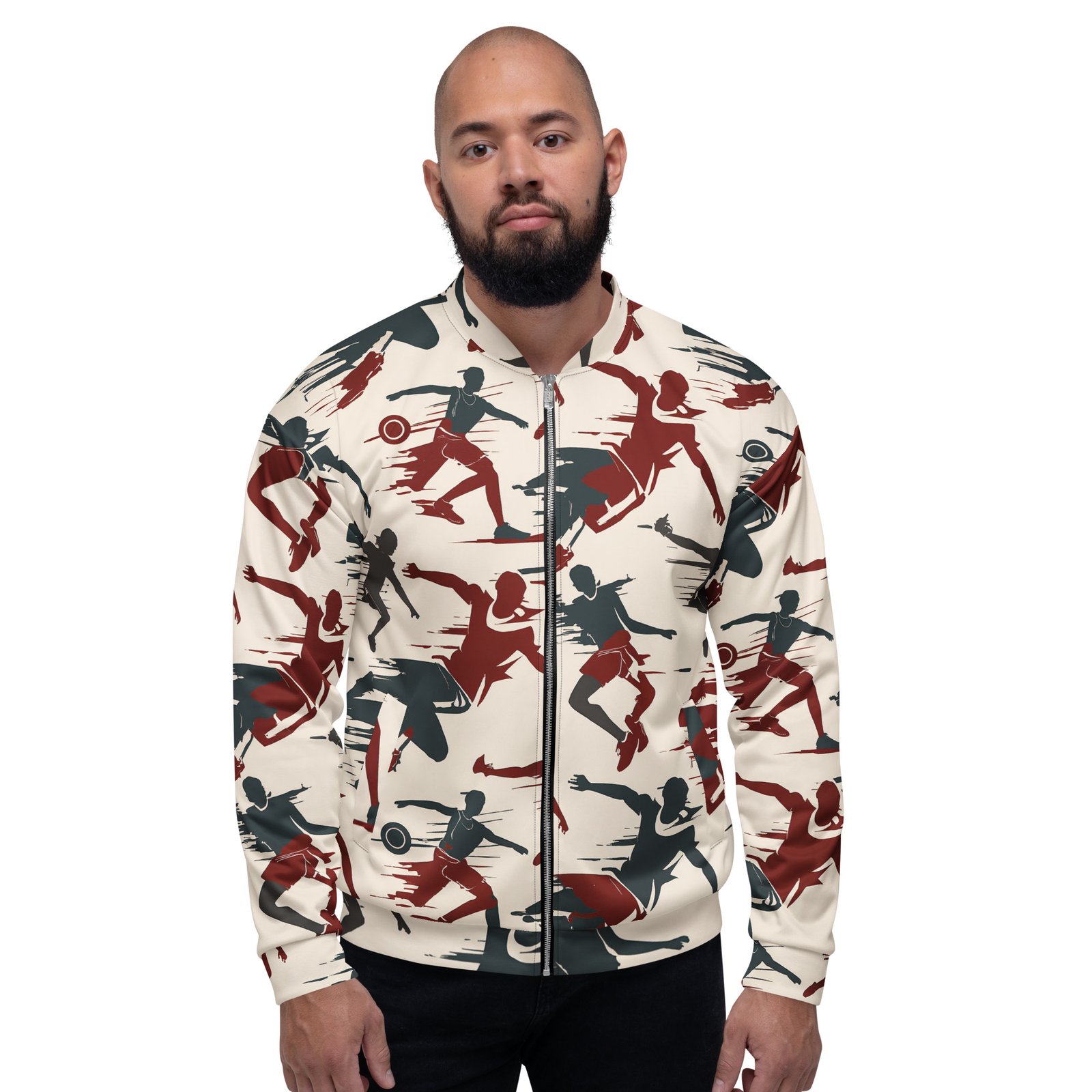 Męska bluza bomber z grafiką koszykarzy w dynamicznych akcjach| Zarn.pl Męska bluza bomber z grafiką koszykarzy w dynamicznych akcjach - obrazek 6