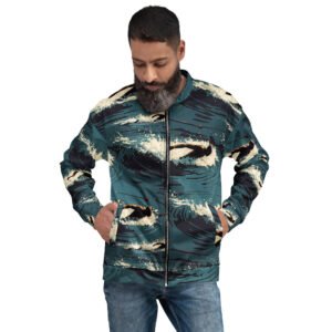męska bluza bomber z grafiką pływaka na otwartej wodzie