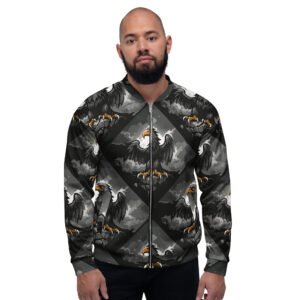 męska bluza bomber z grafiką orła bielika na skale