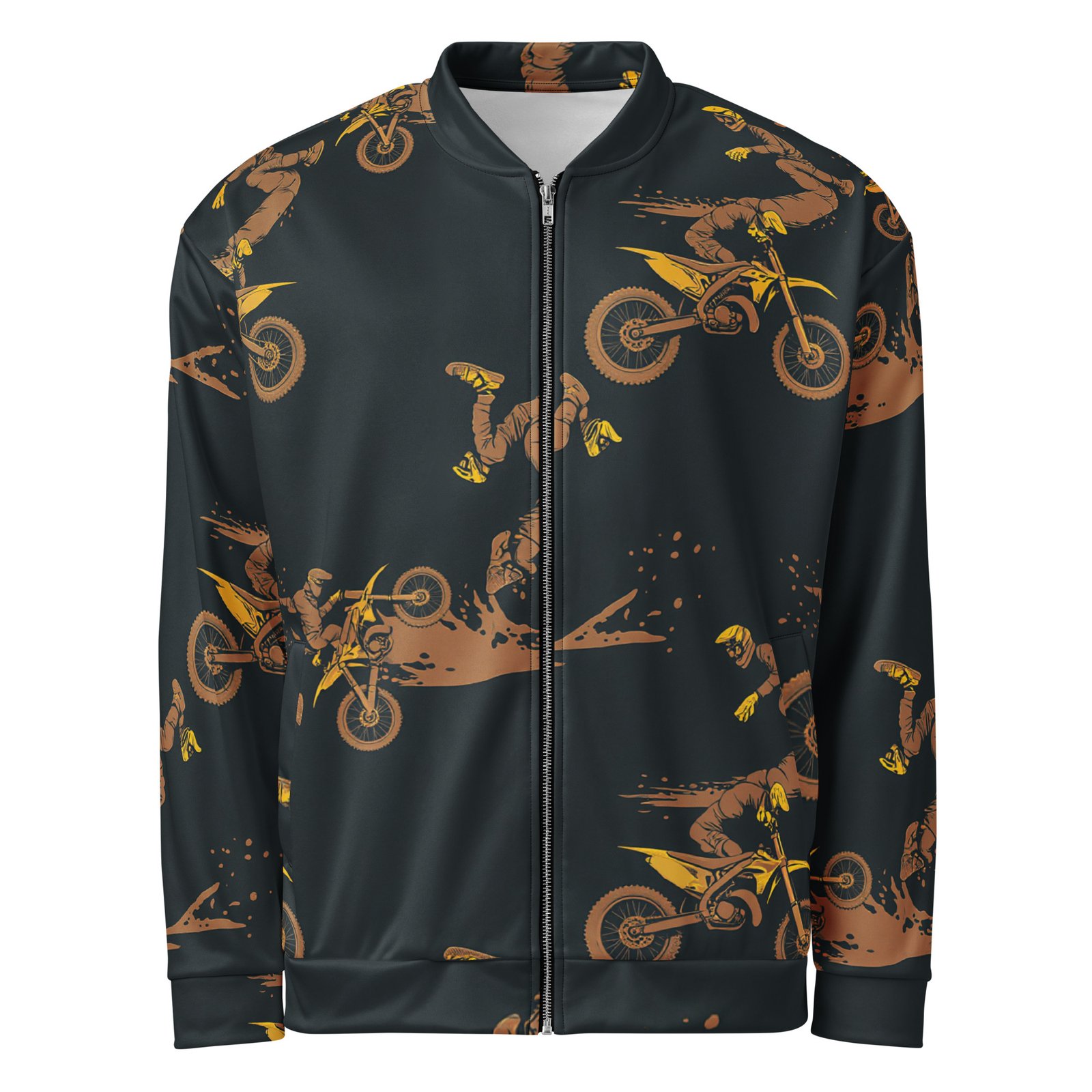 Męska bluza bomber z grafiką motocross i akrobacji na motocyklu| Zarn.pl Męska bluza bomber z grafiką motocross i akrobacji na motocyklu - obrazek 2