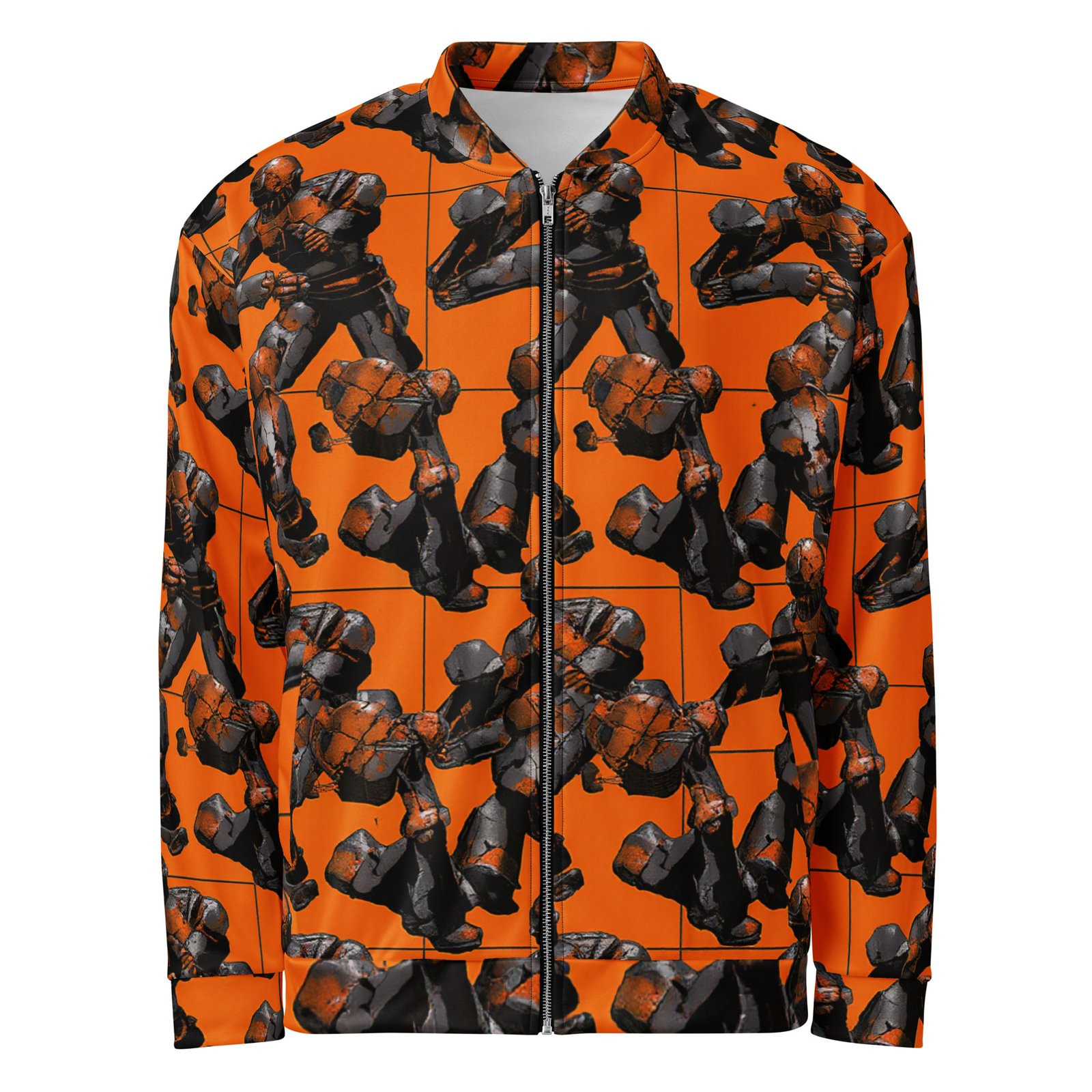 Męska bluza bomber z grafiką kamiennych wojowników fantasy| Zarn.pl Męska bluza bomber z grafiką kamiennych wojowników fantasy - obrazek 2