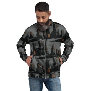 męska bluza bomber z nordyckimi kamieniami runicznymi
