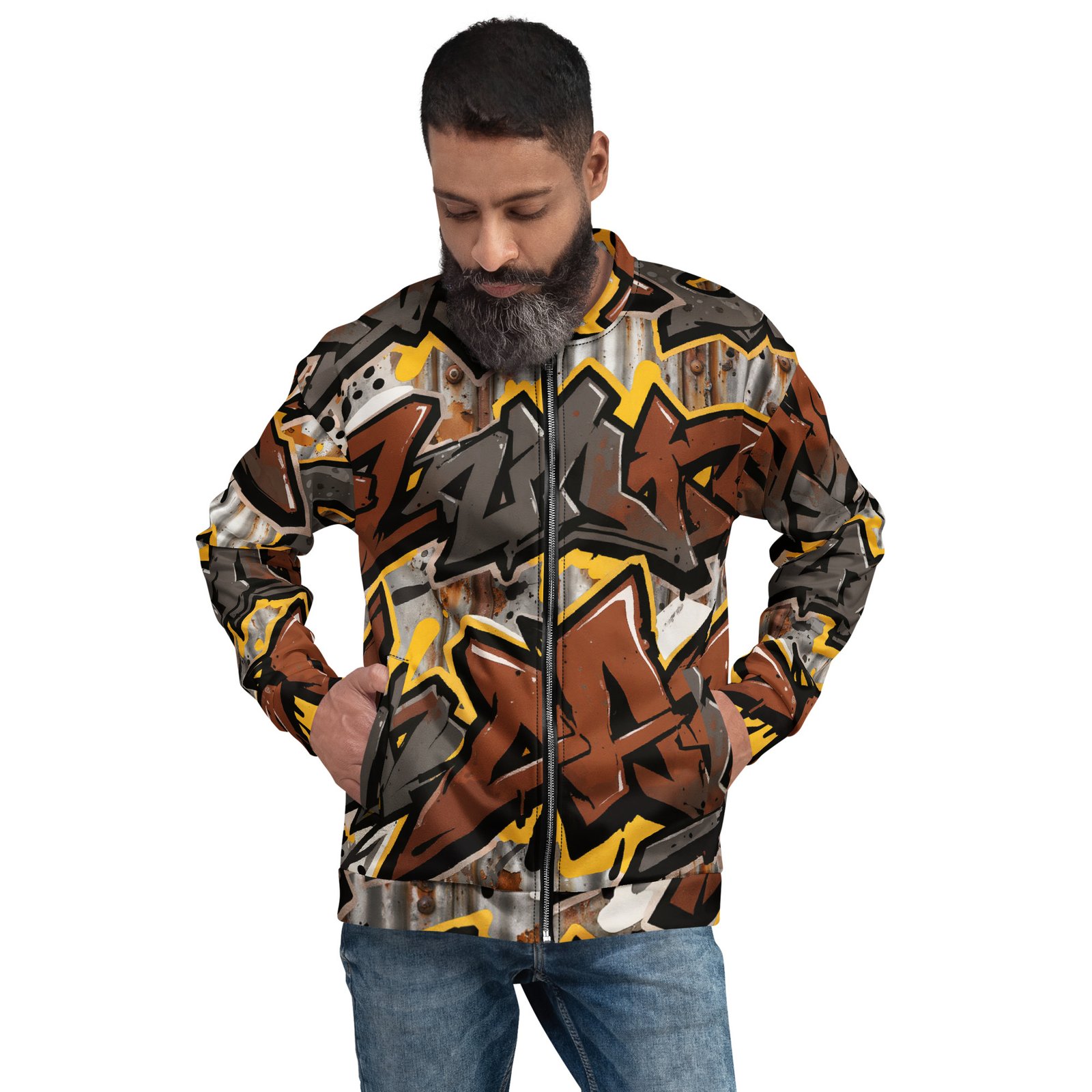 Męska bluza bomber z graffiti w stylu urban| Zarn.pl męska bluza bomber z graffiti w stylu urban