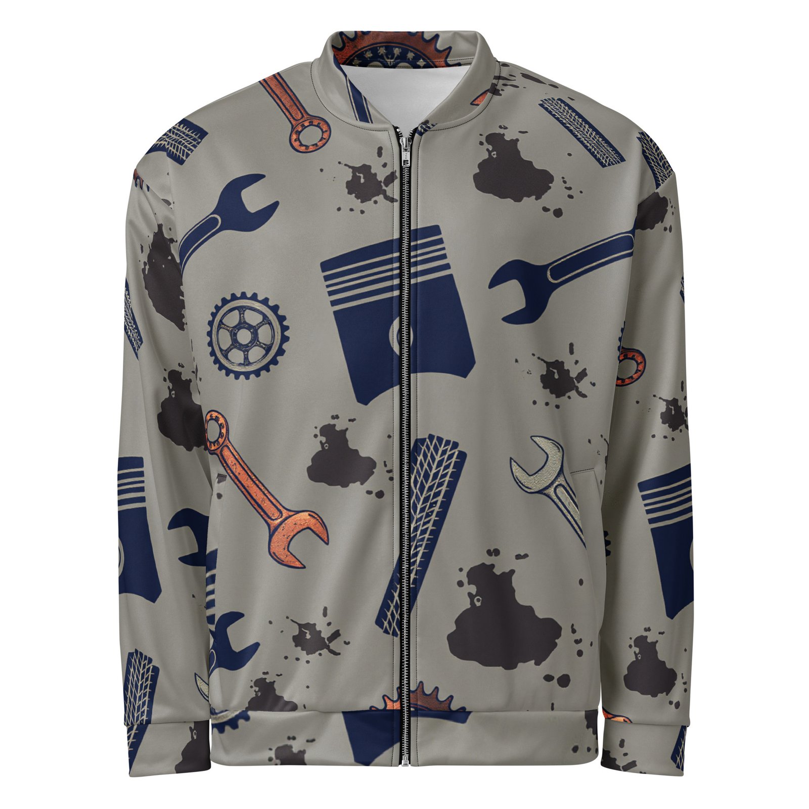 Męska bluza bomber z motywem narzędzi mechanicznych| Zarn.pl Męska bluza bomber z motywem narzędzi mechanicznych - obrazek 2
