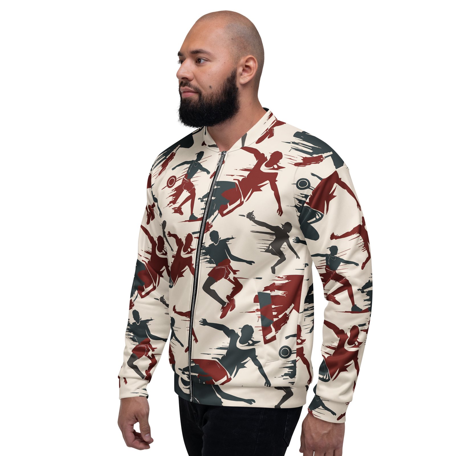 Męska bluza bomber z grafiką koszykarzy w dynamicznych akcjach| Zarn.pl Męska bluza bomber z grafiką koszykarzy w dynamicznych akcjach - obrazek 8