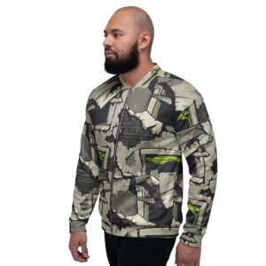 męska bluza bomber z grafiką zniszczonego muru i pękającego betonu